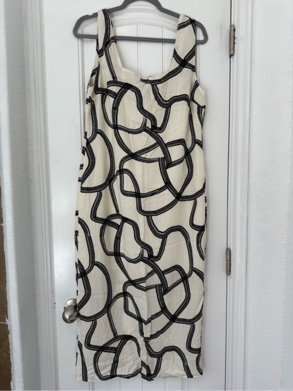 New ✨ Raisonnel Relaxed Square-Neck Brushstroke Dress